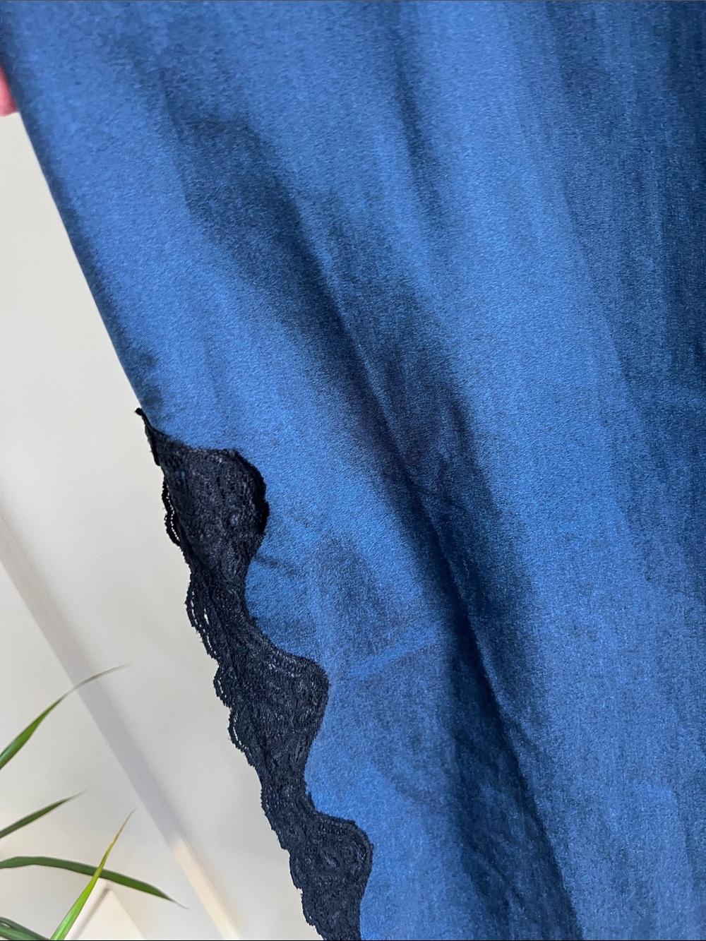 Vintage 90’s Le Chateau Lace Trim Whimsical Blue Dress - Picture 9 of 13